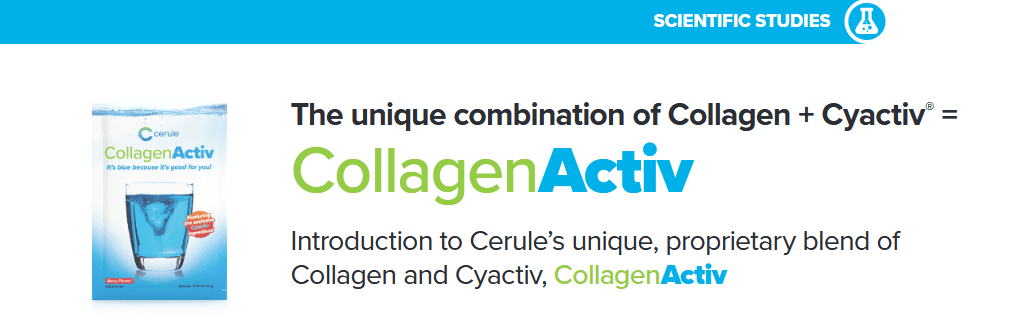 Introduction to Cerule’s unique, proprietary blend of Collagen and Cyactiv, CollagenActiv