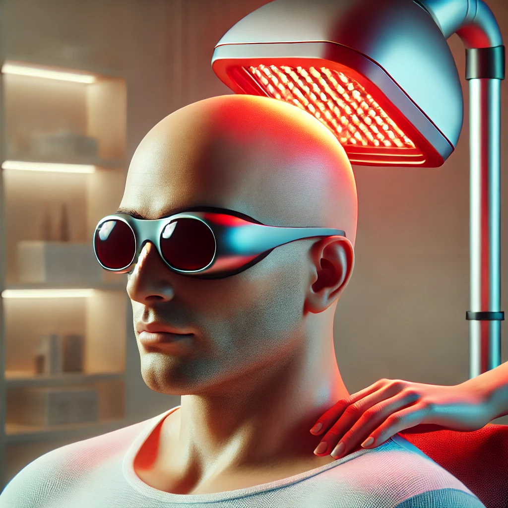 A-realistic-image-of-a-bald-man-receiving-red-light-therapy-for-hair-loss