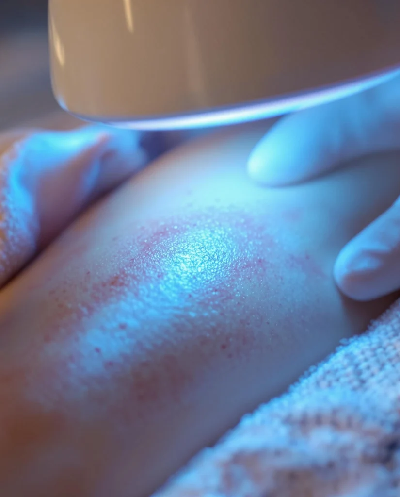 Blue light therapy wound healing
