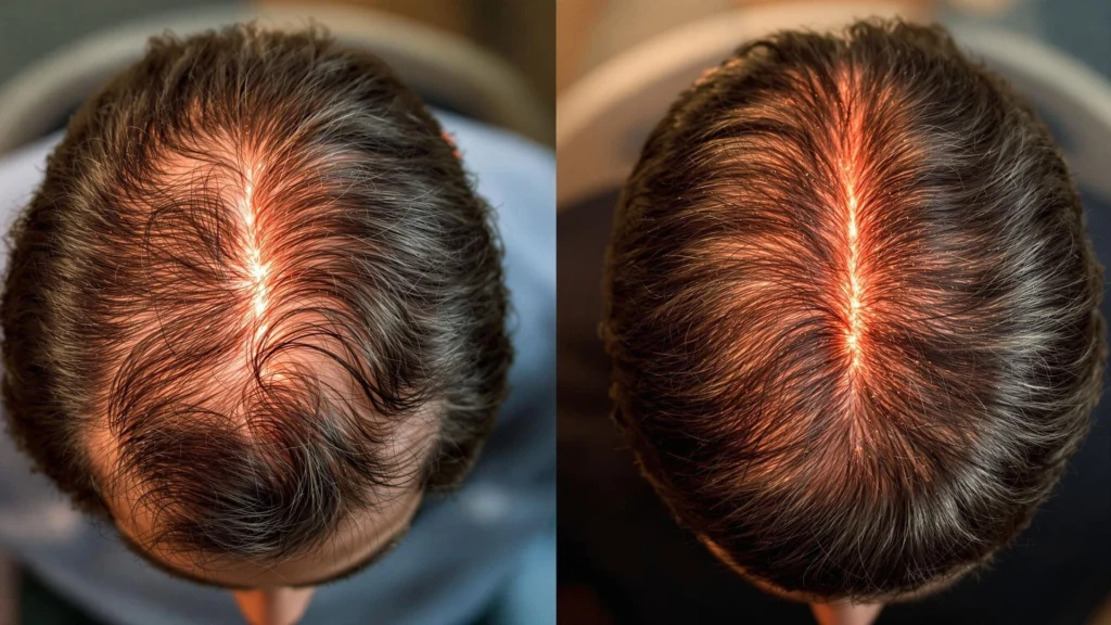 A 2014 randomized, double-blind, sham-controlled study published in Lasers in Surgery and Medicine found that participants who used a 655 nm red light laser cap experienced a 39% increase in hair density over 16 weeks